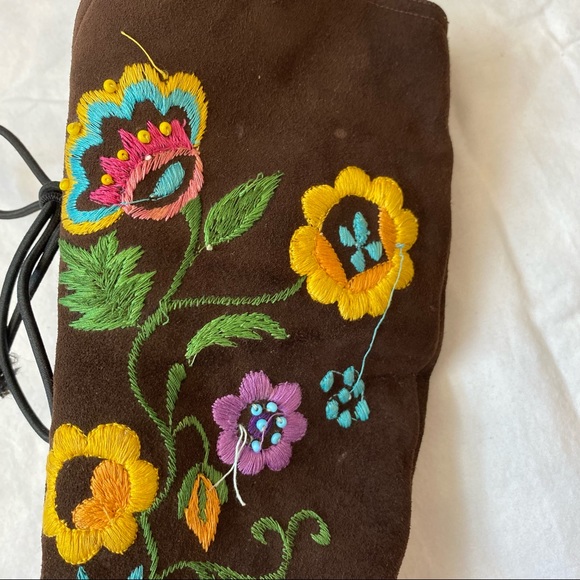 Vintage 70s Jerry Edouard Embroidered Knee High Lace Up Boots, 7B - Picture 15 of 16